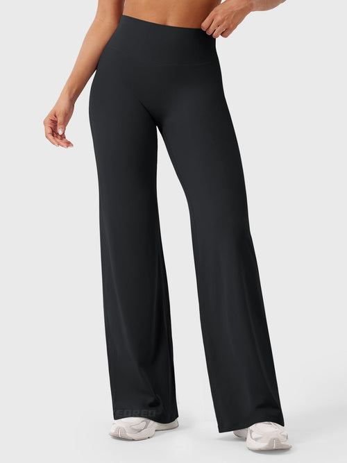 Straight Leg Leggings in Black, front | Front